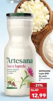 Kaufland ARTESANA Lapte BIO de vacă Ofertă