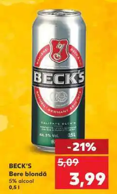 Kaufland BECK‘S Bere blondă Ofertă