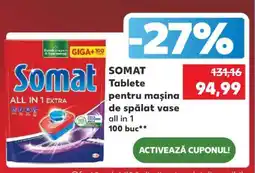 Kaufland SOMAT Tablete pentru mașina de spălat vase Ofertă
