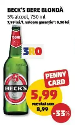 Penny BECK‘S Bere blondă Ofertă