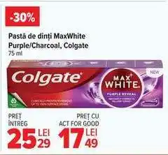 Carrefour Pastă de dinți MaxWhite Purple/Charcoal, Colgate Ofertă