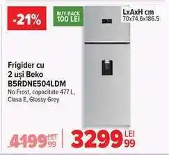 Carrefour Frigider cu 2 uși Beko B5RDNE504LDM Ofertă