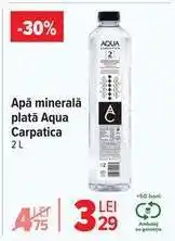 Carrefour Apă minerală plată Aqua Carpatica 2L Ofertă