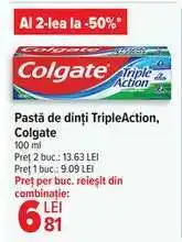Carrefour Pastă de dinți TripleAction, Colgate Ofertă