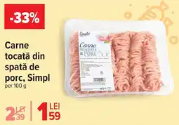 Carrefour Market Carne tocată din spată de porc, Simpl Ofertă