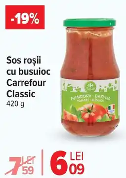 Carrefour Market Sos roşii cu busuioc Carrefour Classic Ofertă