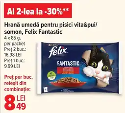Carrefour Market Hrană umedă pentru pisici vita&pui/ somon, Felix Fantastic Ofertă