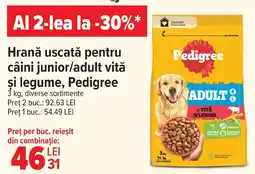 Carrefour Market Hrană uscată pentru câini junior/adult vită şi legume, Pedigree Ofertă
