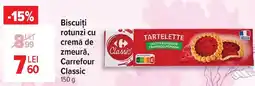 Carrefour Market Biscuiți rotunzi cu cremă de zmeură, Carrefour Classic Ofertă
