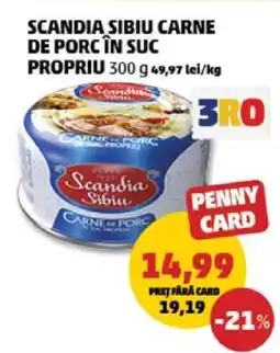 Penny SCANDIA SIBIU Carne de porc în suc propriu Ofertă