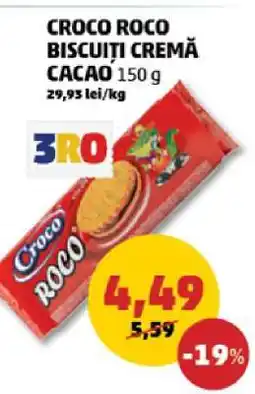 Penny CROCO ROCO BISCUITI CREMĂ CACAO 150 g Ofertă