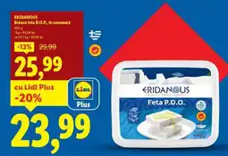 Lidl ERIDANOUS Brânză feta D.O.P., în saramură Ofertă