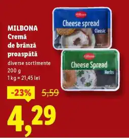 Lidl Milbona Cremă de brânză proaspătă Ofertă