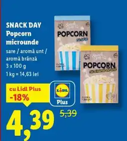 Lidl SNACK DAY Popcorn microunde Ofertă