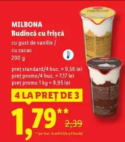 Lidl Milbona Budincă cu frișcă Ofertă