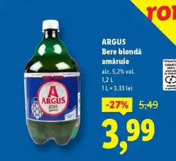 Lidl ARGUS Bere blondă amăruie Ofertă
