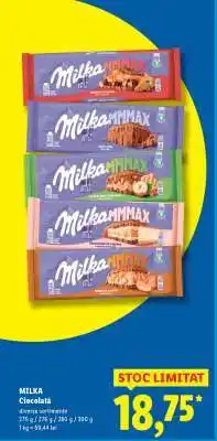 Lidl MILKA CIOCOLATĂ Ofertă