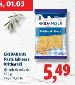 Lidl ERIDANOUS Paste făinoase Kritharaki Ofertă