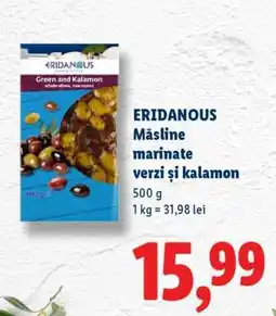 Lidl ERIDANOUS Măsline marinate verzi și kalamon Ofertă
