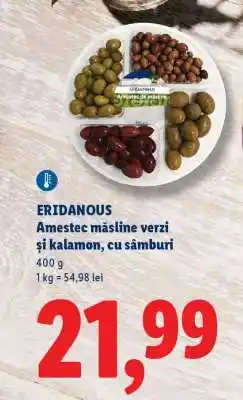 Lidl ERIDANOUS Amestec măsline verzi și kalamon, cu sâmburi Ofertă