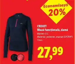 Lidl CRIVIT Bluză funcțională, damă Ofertă