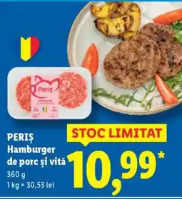 Lidl PERIȘ Hamburger de porc și vită Ofertă