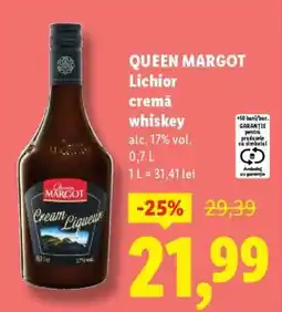 Lidl QUEEN MARGOT Lichior cremă whiskey Ofertă