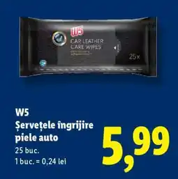 Lidl W5 Șervețele îngrijire piele auto Ofertă