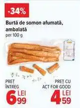 Carrefour Burtă de somon, afumată, ambalată Ofertă