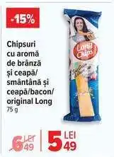 Carrefour Chipsuri cu aromă de brânză și ceapă/smântână și ceapă/bacon/original Long Ofertă
