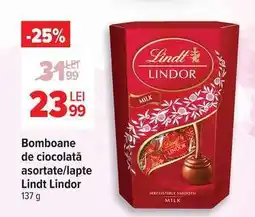 Carrefour Bomboane de ciocolată asortate/lapte Lindt Lindor Ofertă