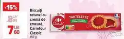 Carrefour Biscuiți rotunzi, cu cremă de zmeură, Carrefour Classic Ofertă