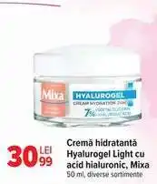 Carrefour Cremă hidratantă Hyalurogel Light cu acid hialuronic, Mixa Ofertă