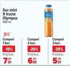 Carrefour Suc mixt 9 fructe Olympus Ofertă