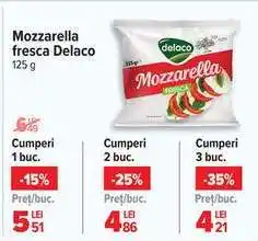 Carrefour Mozzarella fresca Delaco 125 g Ofertă