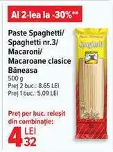 Carrefour Paste Spaghetti/Spaghetti nr.3/Macaroni/Macaroane clasice Băneasa Ofertă