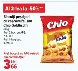 Carrefour Biscuiți peștișori cu cașcaval/susan Chio Goldfischli Ofertă