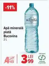 Carrefour Apă minerală plată Bucovina 2L Ofertă