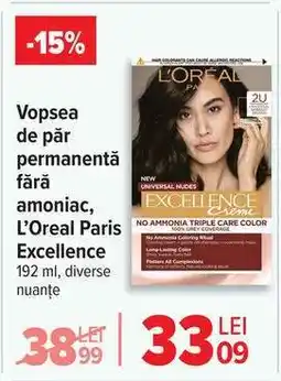 Carrefour Vopsea de păr permanentă fără amoniac, L'Oreal Paris Excellence Ofertă