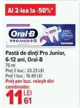 Carrefour Pastă de dinți Pro Junior, 6-12 ani, Oral-B Ofertă