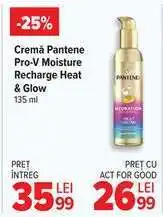 Carrefour Cremă Pantene Pro-V Moisture Recharge Heat & Glow 135 ml Ofertă