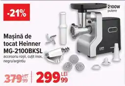 Carrefour Mașină de tocat Heinner MG-2100BKSL Ofertă