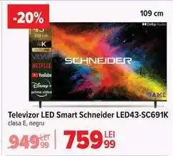 Carrefour Televizor LED Smart Schneider LED43-SC691K Ofertă