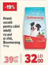 Carrefour Hrană uscată pentru câini adulți cu pui și vită, Boomerang Ofertă