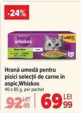 Carrefour Hrană umedă pentru pisici selecții de carne în aspic, Whiskas Ofertă