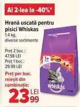 Carrefour Hrană uscată pentru pisici Whiskas 1.4 kg Ofertă