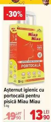 Carrefour Așternut igienic cu portocală pentru pisică Miau Miau Ofertă