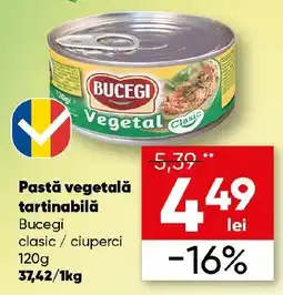 PROFI Pastă vegetală tartinabilă Bucegi clasic / ciuperci Ofertă