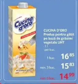 Selgros CUCINA D'ORO Produs pentru gătit pe bază de grăsimi vegetale UHT Ofertă