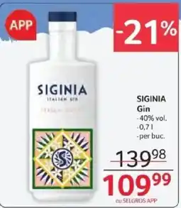 Selgros SIGINIA Gin Ofertă